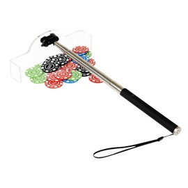 WodGod Adjustable Length Casino Grade Metal Chip Rake,Telescopic Handle Roulette Rake,Chips Stick,Texas Hold'em,Poker Rake (Transparent)