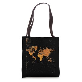 World Map Grunge Tote Bag