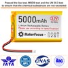 YELUFT 2pcs 3.7V 5000mAh Lithium Polymer Rechargeable Battery with Integrated