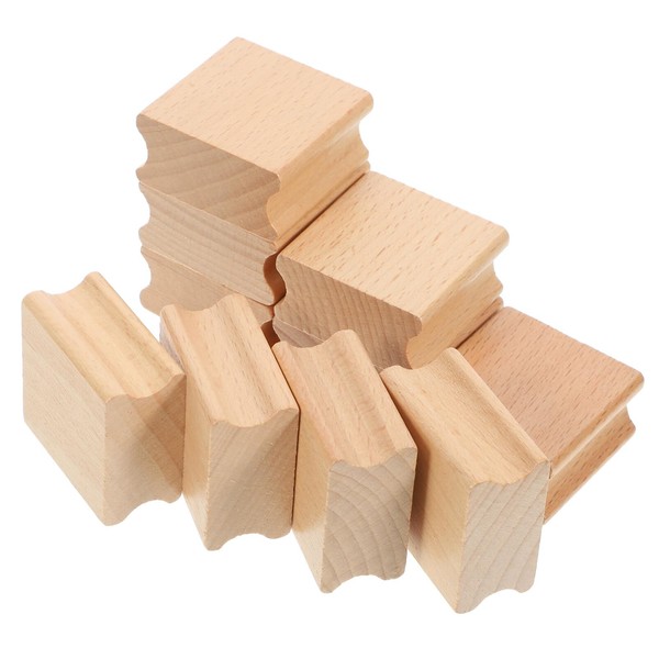 Operitacx Blank Hardwood Stamps, Pack of 10, Unfinished Wood Blank