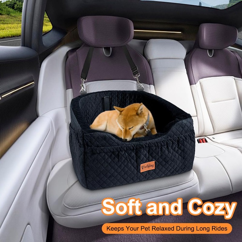Vivifying Dog Car Seat for Small & Medium Dogs, Detachable