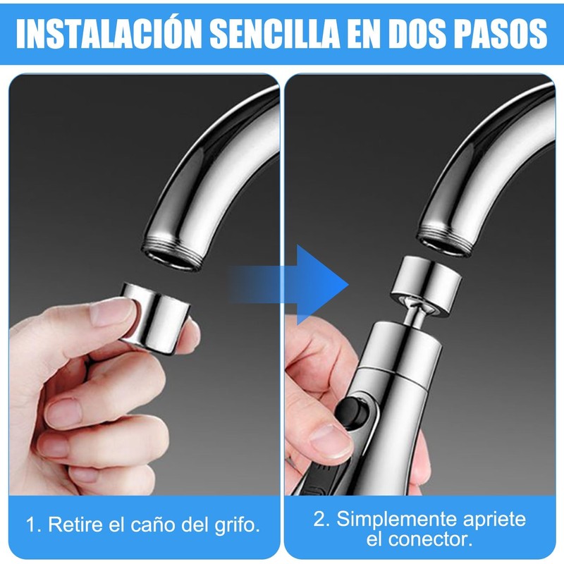 Aireador de Grifo, 2 Piezas, de Acero Inoxidable Color Plata