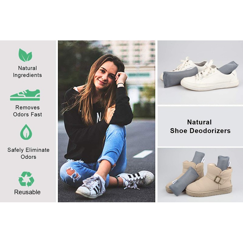 12 Pack Charcoal Shoe Deodorizer Bags inserts, Shoe Odor Eliminator,Drawer