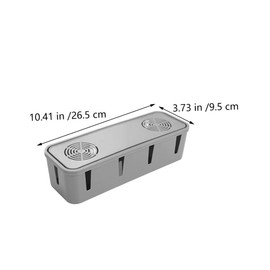 SHINEOFI Plug Receiving Box for Desktop Grey Cable Organizer Lid Power Cable Holder for Home Office Wire Socket Organization