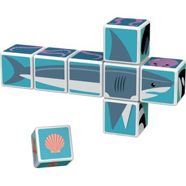 Geomag Magicube 146, Sea Animals - Building Game with Magnetic Cubes, 8 Cubes - Construction Toys for Boys and Girls