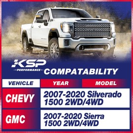 3"F+2"R Full Lift Kits for 2007-2020 Chev-y Silverado 1500 G/MC Sierra 1500 2WD/4WD，KSP 3 inch Front Leveling Kit and 2 inch Rear Lift Block