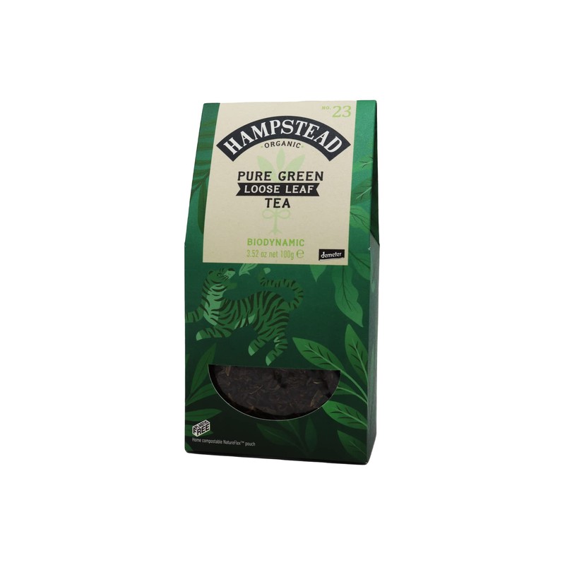 Hampstead Organic Green Leaf Tea 100 g (Pack of 6)