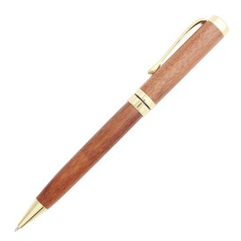 Gullor Handcrafted Rosewood Retractable Ballpoint Pen, Natural Wood Pen, Gold Clip