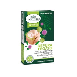 L'Angelica, Depura Fegato, Integratore Depurativo, Favorisce Depurazione e Digestione, Con Carciofo e Cardo Mariano, Senza Glutine e Senza Lattosio, Vegano, 1 Confezione da 40 Capsule