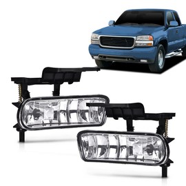 DOTCOM Fog Lights Compatible with Chevy Silverado 1500/2500 1999-2002/Fit Chevy Silverado 3500 2001 2002/Fit Tahoe Suburban 2000-2006/Compatible with Chevy Suburban(Clear) Left Right