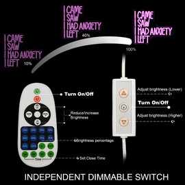 CAME SAW HAD ANXIETY LEFT Neon Sign Wall Decor, Neon Light for Christmas Party Bar Home Christmas Decorations Family Gifts