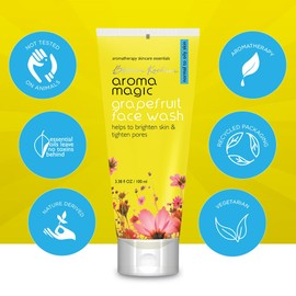 Aroma Magic Grapefruit Face Wash | Daily Cleanser for Normal to Oily Skin | Controls Oil, Tightens Pores, Revives & Refreshes Skin | Day & Night Use | 3.38 Fl Oz (100ml)