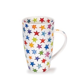 Dunoon bone china mug with Starburst design in Henley shape