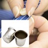 3Pcs Gray Thimbles Tailor Sewing Tool Silver Metal Grip Finger