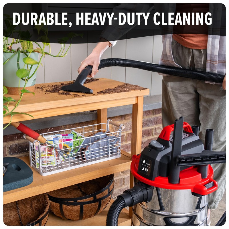 Dirt Devil 6 Gallon Corded Wet Dry Shop Vacuum, Portable,
