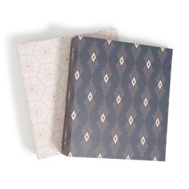 U Brands Eco-Conscious 2" Binders, Set of 2, Celestial Boho Prints, Silver Metal O-Rings