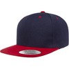 Yupoong YP Classics Premium Snapback Cap – 2-Tone Hat, Navy/Red,