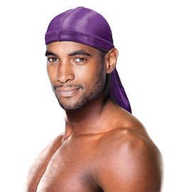 Beauty Town Coconut Premium Shine Silky Durag 360/540/720 WAVE - LONG TAIL (Purple)