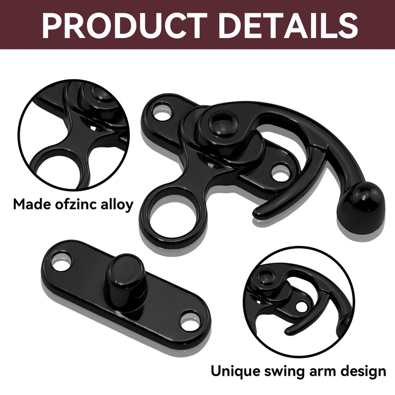 Pack of 2 Box Closure, Small Locking Hook Chest, Clasp