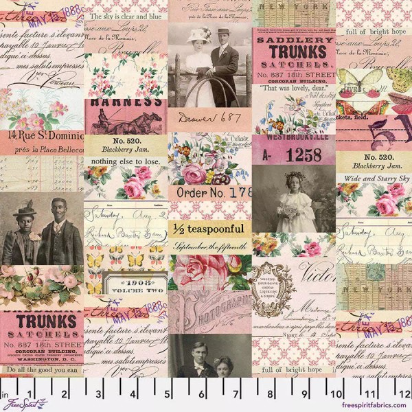 Free Spirit Fabrics Tim Holtz Fabric - Palette PINK Fat