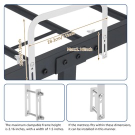 4 Pack White Mattress Slide Stopper, Non-Slip Metal Mattress Gripper Retainer Bar, Mattress Holder Gripper for Bed Frame to Prevent Sliding, Mattress Holder for Metal Bed Frame