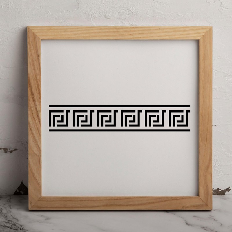 MAGJUCHE Greek Key Stencil 6 Inches, Reusable Border Pattern Stencil