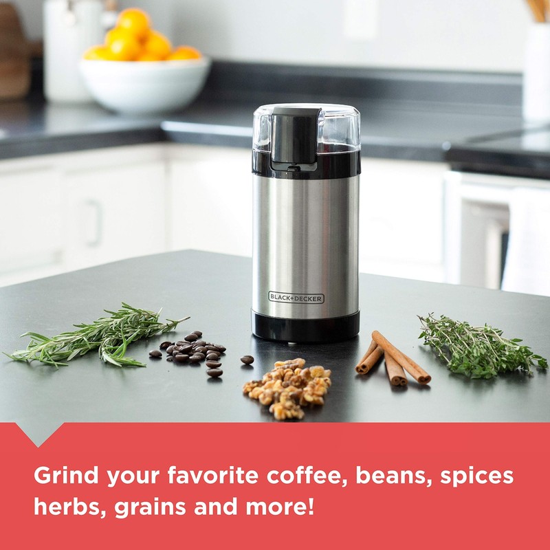 BLACK+DECKER Stainless Steel Electric Coffee Grinder 2-3 Cup Capacity One