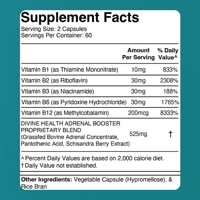 Divine Health Dr. Colbert MD Adrenal Formula Supports Adrenal Function,