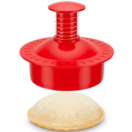 Sandwich Cutter and Sealer Round Cut and Seal Sandwich Maker, Crustless Peanut Butter & Jelly Sandwich Cookie Cutter-Red Round