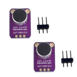 Hailege 2pcs MAX4466 Electret Microphone Amplifier Module Adjustable Gain VCC: 2.4-5.5V for 51 MCU