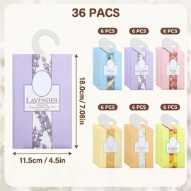 Wardrobe Fresheners and Carfume, 36-Pack Scented Bags for Wardrobe with Drawers, Long-Lasting Fragrance Options Including Jasmine, Ocean, Lily, Rose, Lavender and Lemon