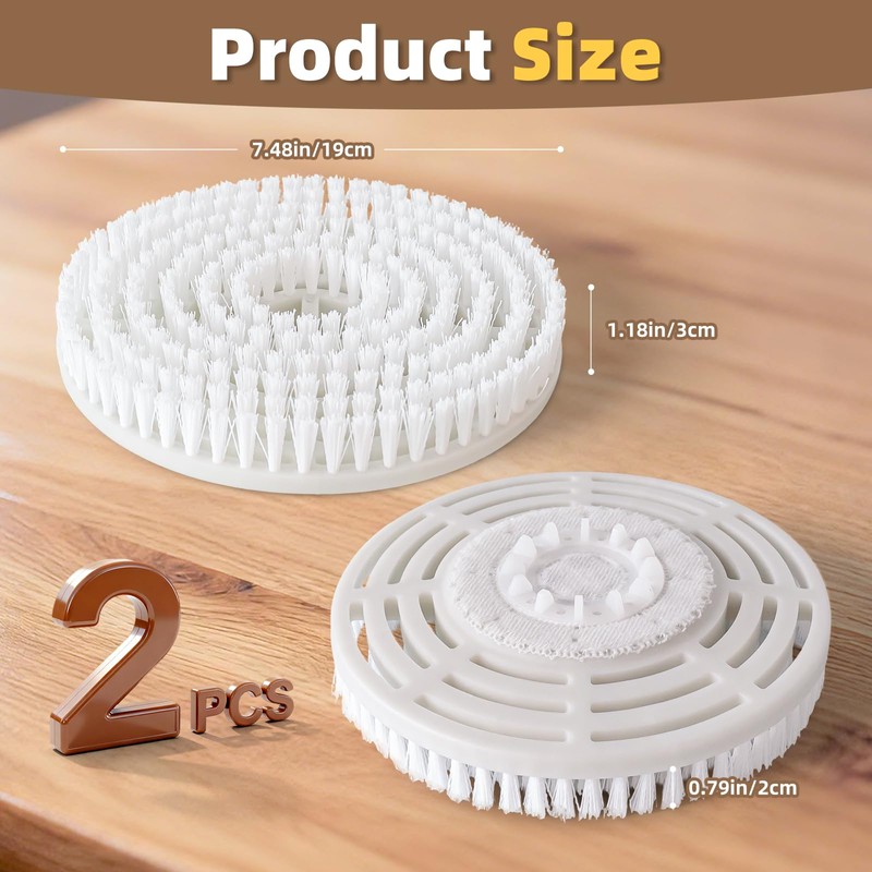 Nicemiya 2 Pack Upgraded Steam Mop Brush Pads for Shark
