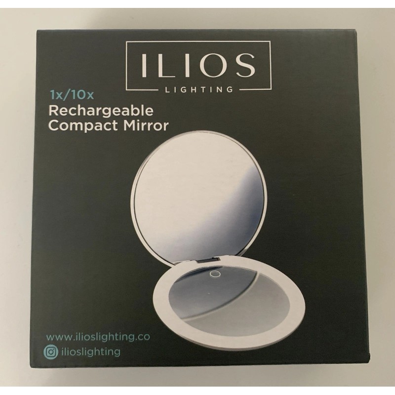 Ilios Lighting Rechargeable LED Compact Makeup Mirror