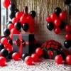 LYNSP Red and Black Balloons 12 Inch 100 Pack Red