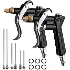 AUTOUTLET 2 x Compressed Air Blow Gun for 1/4 Inch BSP Quick Coupling, High Pressure Blow Guns with 6 Nozzles & Adjustable Air Inlet, Compressed Air Blow Gun Pneumatic Air Compressor