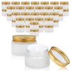 RAMFIYN 48 pack 10ml Frosted Glass Jars with Gold Lids