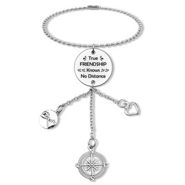 Best Friend Car Charms Rearview Mirror Hanging Ornament Long Distance Relationship Gifts Graduation Birthday Gift for Friends Sister Driver Present Car Interior Rearview Mirror Pendant New Driver Gift