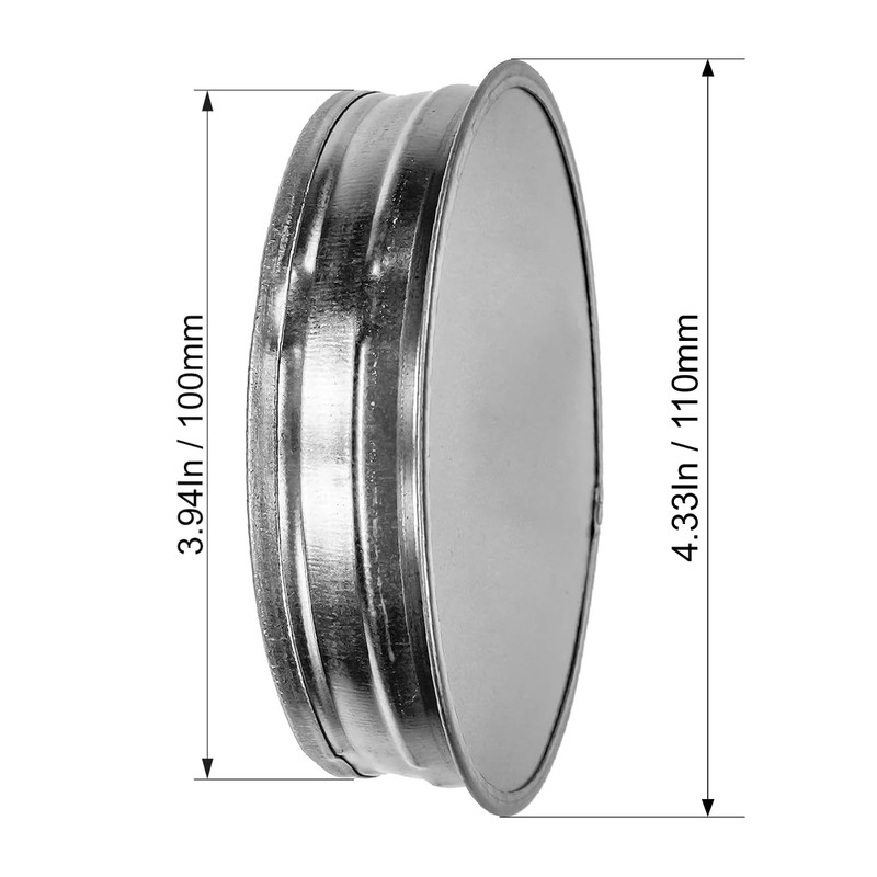 4” Inch Duct End Cap - Galvanized Steel Round Vent
