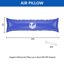 Pool Pillows for Above Ground Pools,4 X 15FT Pool Cover Air Pillows Closing Winter Kit, Cold Resistant Winterizing Float Pillow for Swimming Pools