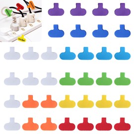 GOLD DEER 36 Pcs Nylon Cable Labels 8 Colors Multicolor Cable Labels Cable Organizer Identifier Tags