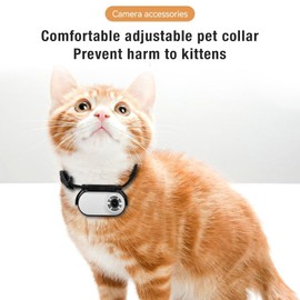 Cat Collar Camera, HD 1080P Pet Camera Collar, 120° Wide Angle Dog Collar, Mini Sport Action Camera, Portable Camera for Cats, Dogs, Outdoor, Inoor (White)