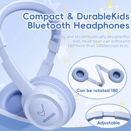 Kids Bluetooth Headphones,Kids Wireless Headphone with 85dBVolume Limiter, 30H Playtime, Adjustable Headband,Over-Ear Headphones for Kid School Online Class Travel