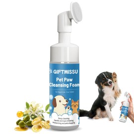 Dog Paw Cleaner Foam for Dogs & Cats, Plant-Based Paw Wash for Dirt and Outdoor Mess, Gentle Pet Paw Cleaner with Soft Brush Head for Easy Dog Foot Cleaning, 5 fl oz