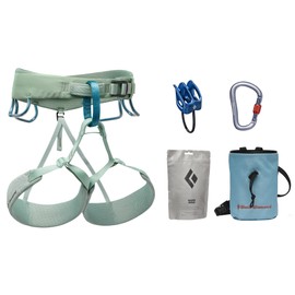 BLACK DIAMOND Womens Momentum Rock Climbing Harness - Complete ATC-XP Package, Desert Sage, X-Small