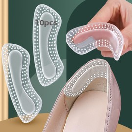 XiXiYang 10pcs Anti-Slip Heel Grips - Gel Heel Protectors & Cushion Pads Inserts with Heel Grips for Ladies Shoes Heel Pads to Prevent Heel Slipping Out,Rubbing and Blisters for Wome& Men