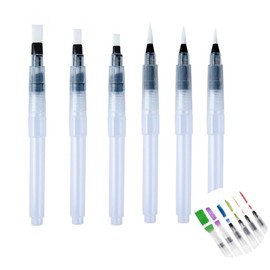 FUNNTY Water Color Brush Pen Set, 6 PCS Watercolor Paint Pens, Water Color Water-Base Markers, Water Soluble Colored Pencil Ideal for All Water Soluble Pigment and Watercolor Media