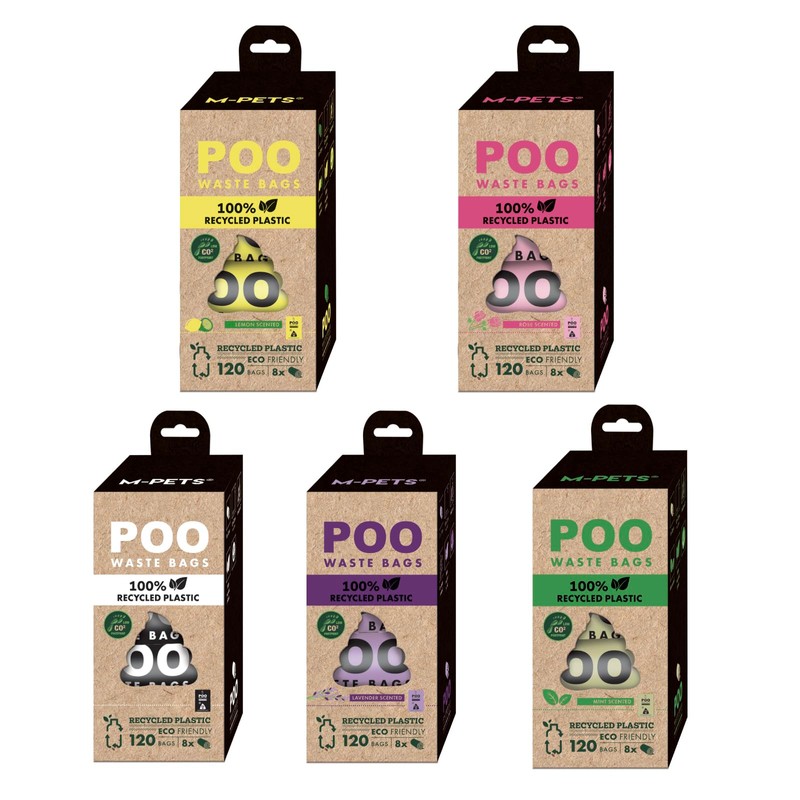 M-PETS POO 100% Recycled Plastic Etiquette Bag, Pet Poop Bag,