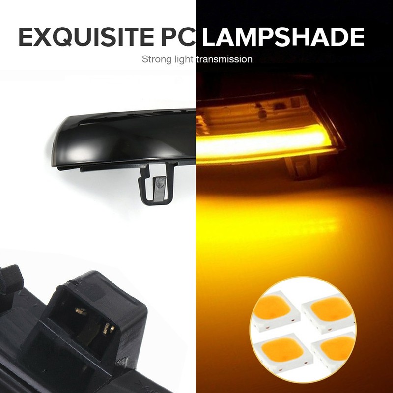 Pair Turn Signal Lights Rear View Mirror Blinker Dynamic Flowing