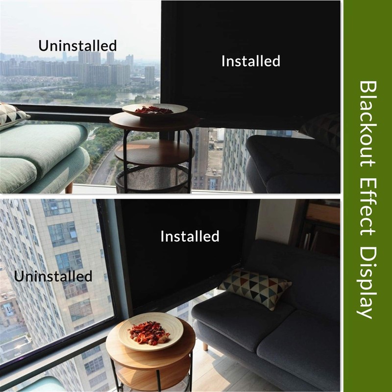 VELIMAX Static Cling Total Blackout Window Film Privacy Room Darkening