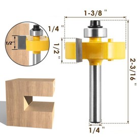 Gasea 1/4 Inch Shank Rabbeting Router Bit with 6 Interchangeable Bearings Set for Multiple Depths 1/8", 1/4", 5/16", 3/8", 7/16", 1/2"